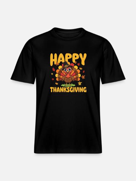 Frohes Thanksgiving Herbst Erntemischung -  RELAXED FIT Unisex Organic T-Shirt - Schwarz