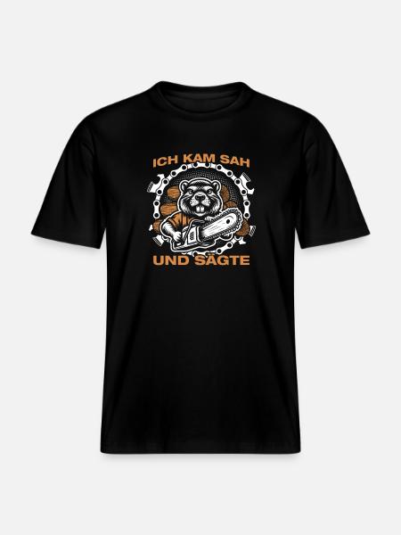 Wood Making Chainsaw Lumberjack Lumberjack Lumberjack - RELAXED FIT Unisex Organic T-Shirt - black