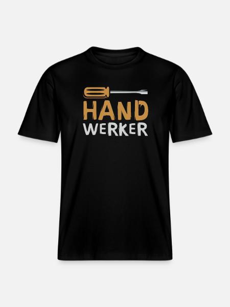 Craftsman lettering with screwdriver -  RELAXED FIT Unisex Organic T-Shirt - black