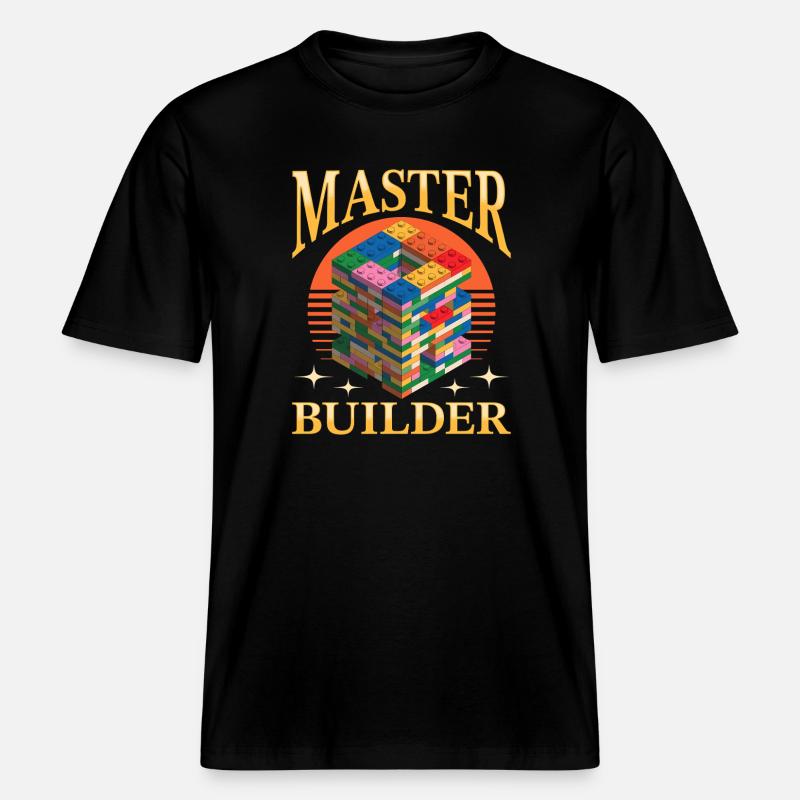 Blocs de construction Enfants Brick Builder -  T-shirt unisexe RELAXED FIT en coton bio - noir