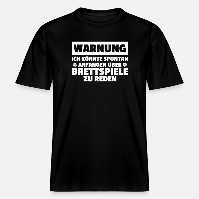 Warning: Board game, board game -  RELAXED FIT Unisex Organic T-Shirt - black
