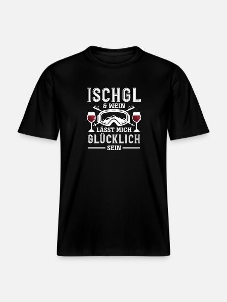 Ischgl Wine Fun After Ski Alpine Party -  Økologisk RELAXED FIT Unisex T-skjorte - svart