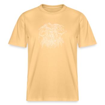 Zwillinge Tierkreiszeichen -  RELAXED FIT Unisex Organic T-Shirt - Hellgelb - Vorne - Alina (178cm) & Michal (187cm)