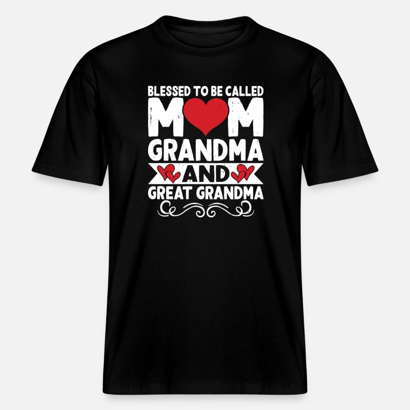 Oma Mama Geschenk Weihnachtsgeschenke Großmutter  -  RELAXED FIT Unisex Organic T-Shirt - Schwarz