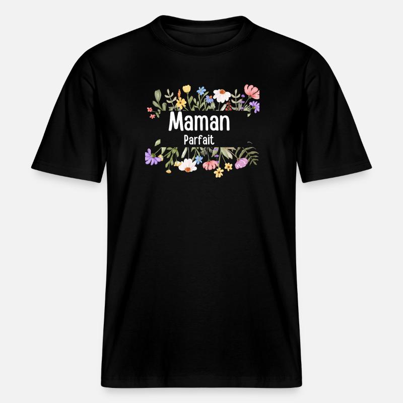 Perfekte Blumenmutter -  RELAXED FIT Unisex Organic T-Shirt - Schwarz