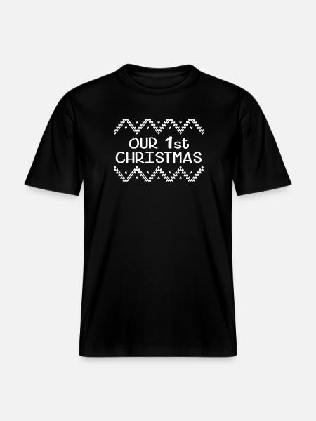 1st Christmas Mum Dad Baby -  RELAXED FIT Unisex Organic T-Shirt - black