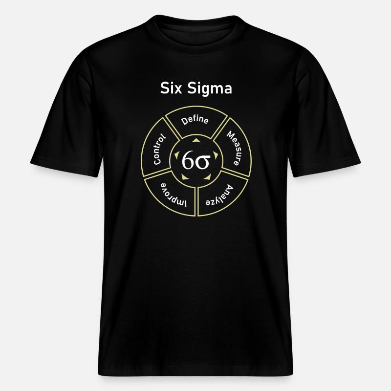Six Sigma Process Define Measure - RELAXED FIT Unisex Organic T-Shirt - black