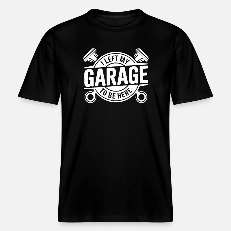 J’ai quitté mon garage devis mécanicien -  T-shirt unisexe RELAXED FIT en coton bio - noir