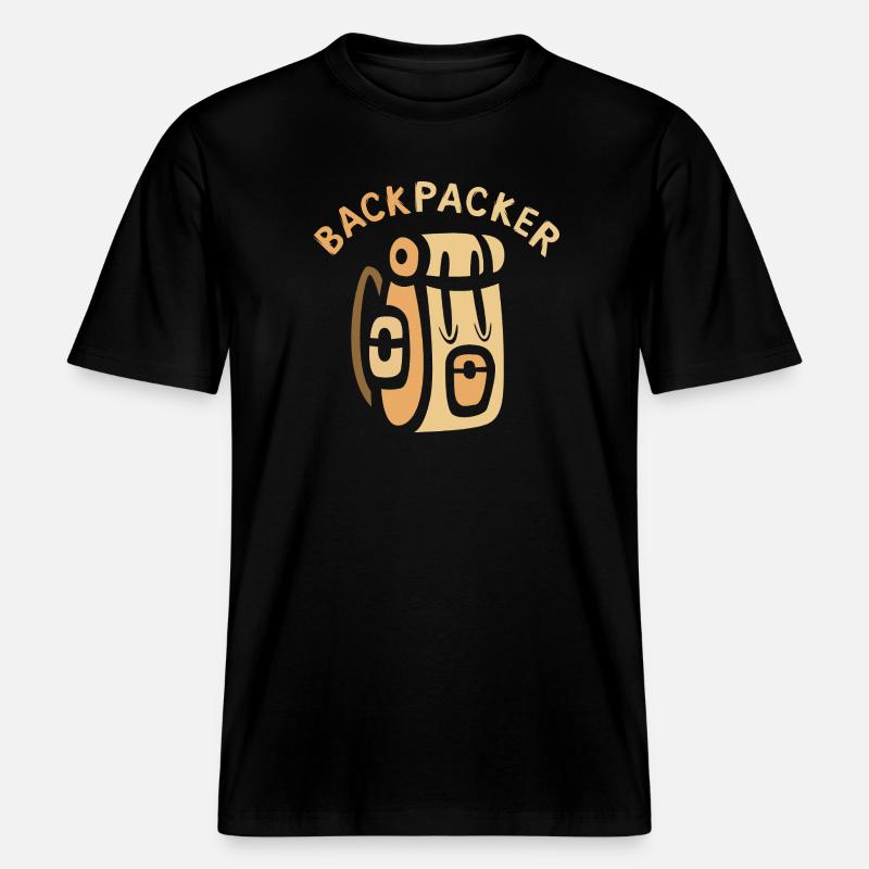 Backpacker Comic Backpack Design -  RELAXED FIT Unisex Organic T-Shirt - black