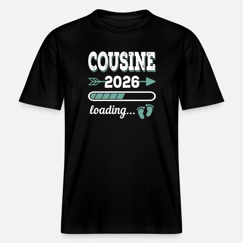 Cousine 2026 Loading Große Cousine - RELAXED FIT Unisex Organic T-Shirt - Schwarz
