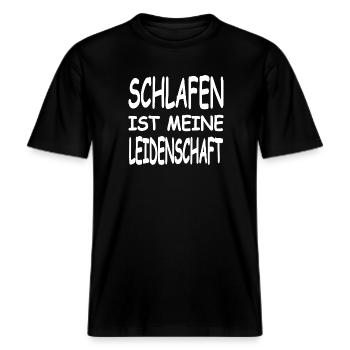 Schlafen -  RELAXED FIT Unisex Organic T-Shirt - Schwarz - Vorne - Alina (178cm) & Michal (187cm)