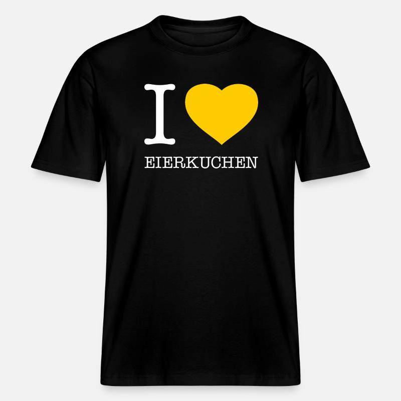 I love Eierkuchen -  RELAXED FIT Unisex Organic T-Shirt - Schwarz
