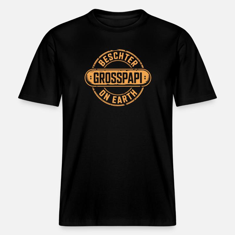 Beschter Grosspapi Dialecte suisse -  T-shirt unisexe RELAXED FIT en coton bio - noir