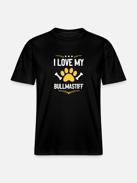 I love Bullmastiff - RELAXED FIT Unisex Organic T-Shirt - black