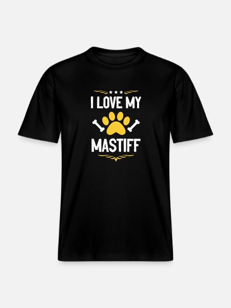 J’adore mon Mastiff -  T-shirt unisexe RELAXED FIT en coton bio - noir