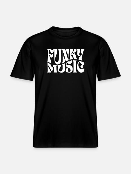 Funky Music Bold Monochrome - RELAXED FIT Unisex Organic T-Shirt - black