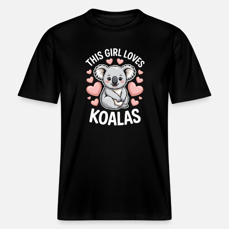 Koala Spruch Mädchen Lustiges Koala Geschenk -  RELAXED FIT Unisex Organic T-Shirt - Schwarz
