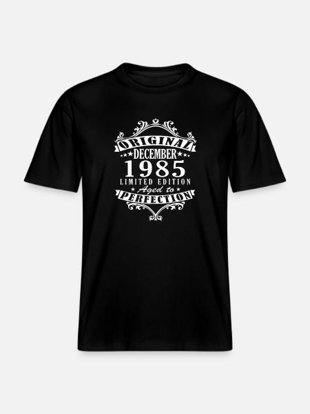 December 1985 Birthday December 1985 December - RELAXED FIT Unisex Organic T-Shirt - black