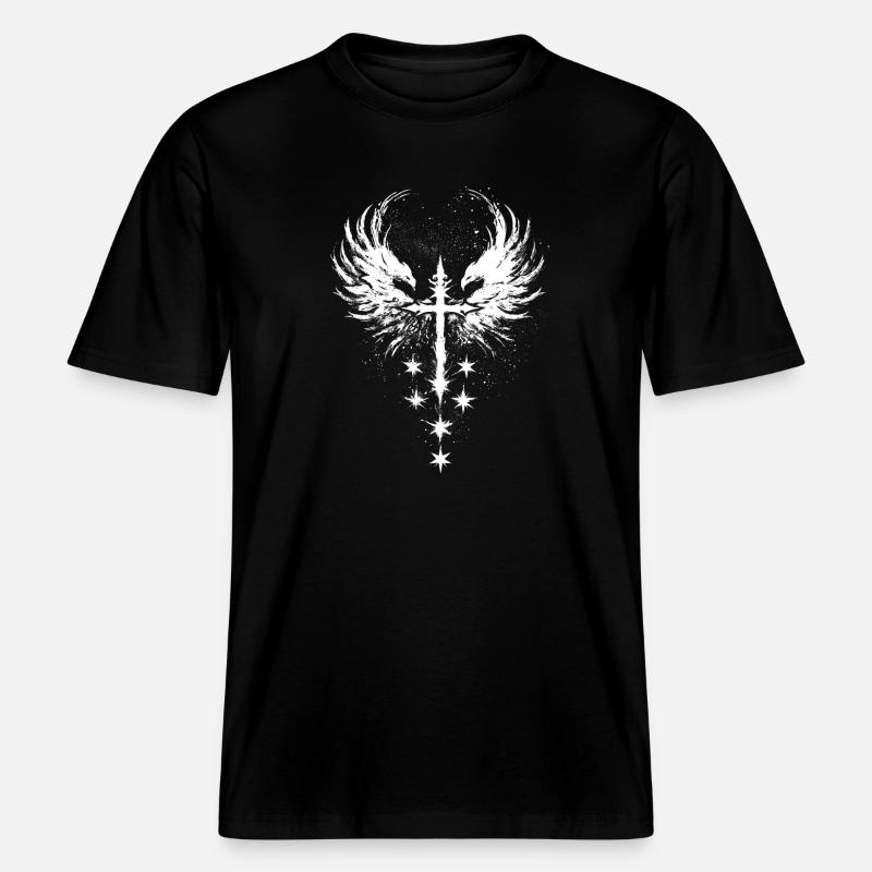 Goth Gothic Emo Kreuz - RELAXED FIT Unisex Organic T-Shirt - Schwarz