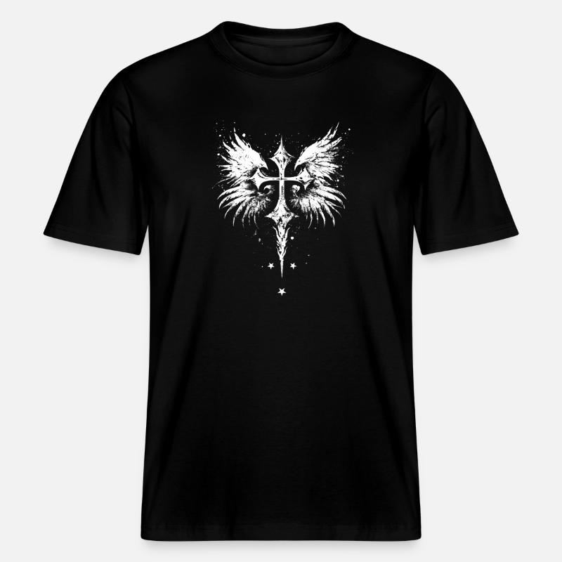 Croix Goth Gothique Emo - T-shirt unisexe RELAXED FIT en coton bio - noir