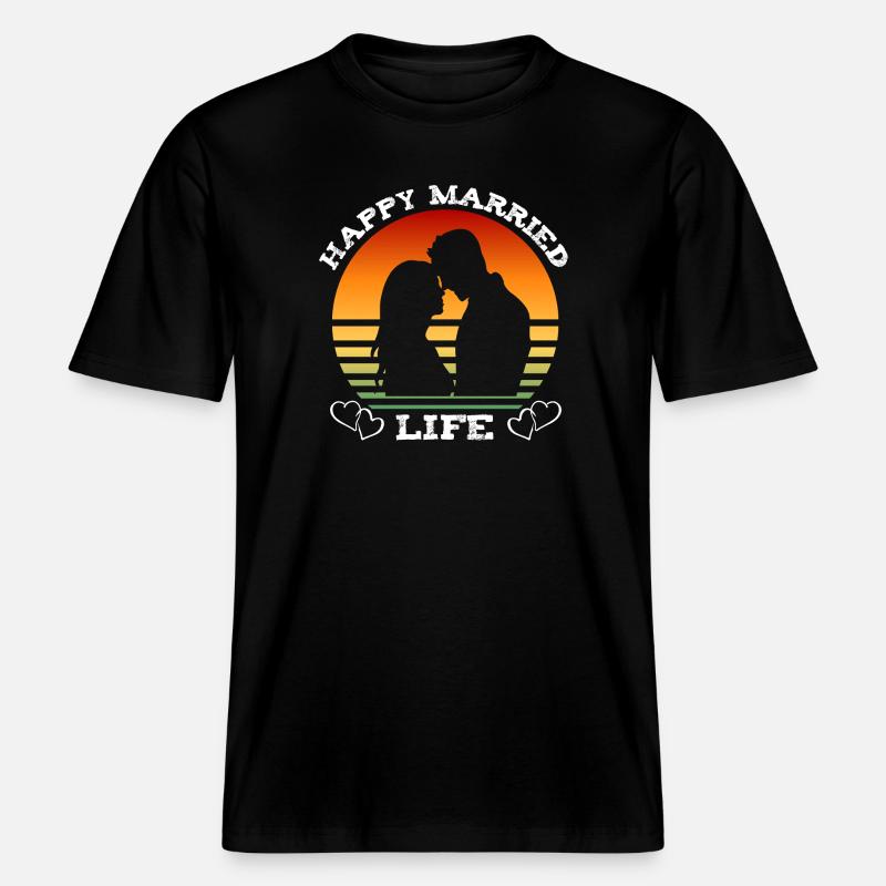 Glückliches Eheleben -  RELAXED FIT Unisex Organic T-Shirt - Schwarz