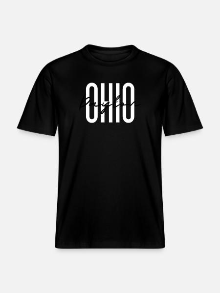 Ohio Script Overlay auf fetten Blockbuchstaben - RELAXED FIT Unisex Organic T-Shirt - Schwarz