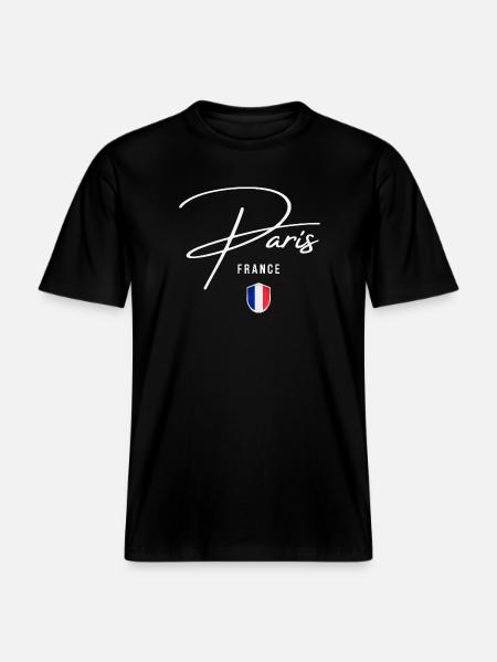 Paris France, elegant design Paris - RELAXED FIT Unisex Organic T-Shirt - black