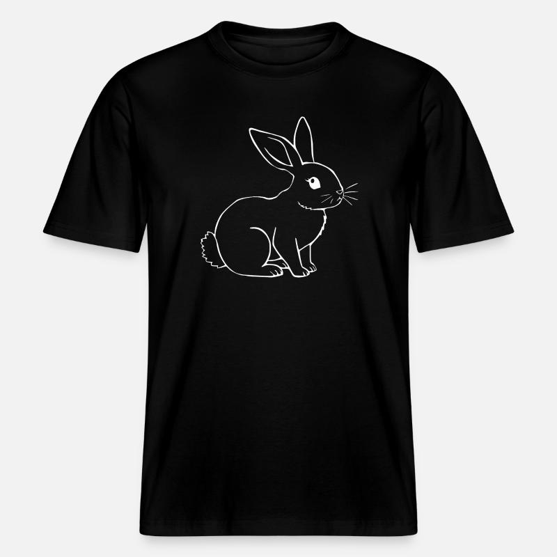 Rabbit Bunny Bunny Dwarf Rabbit Gift - RELAXED FIT Unisex Organic T-Shirt - black