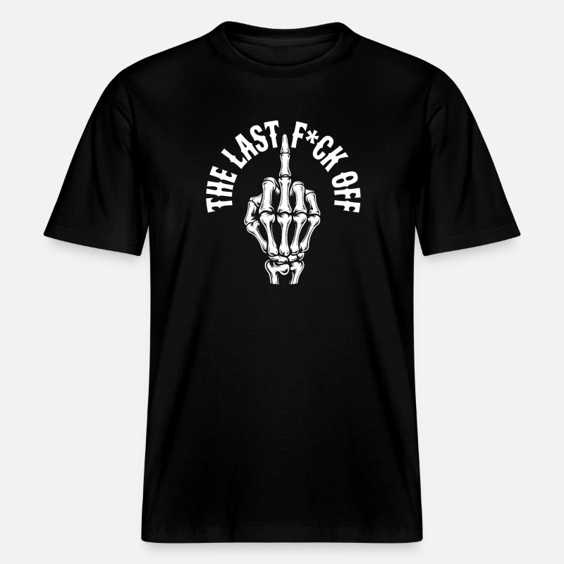 Final Provocation Skeletons Hand Gesture -  RELAXED FIT Unisex Organic T-Shirt - black