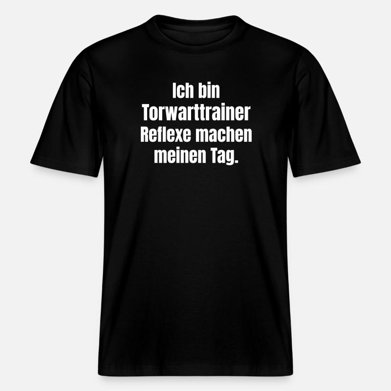 Torwarttrainer Reflexe Design -  RELAXED FIT Unisex Organic T-Shirt - Schwarz
