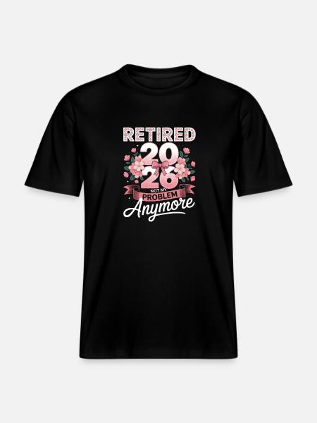 Retraité 2026 n’est plus mon problème - T-shirt unisexe RELAXED FIT en coton bio - noir
