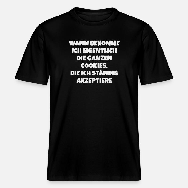 Accepter Cookie – Drôle de dicton -  T-shirt unisexe RELAXED FIT en coton bio - noir