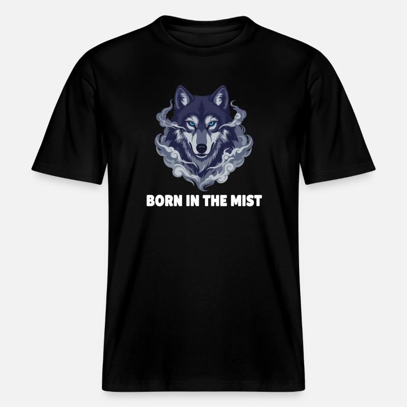 Nebelwolf : Wolfkopf dans la brume -  T-shirt unisexe RELAXED FIT en coton bio - noir