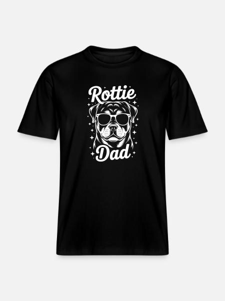 Rottweiler Saying Dad Funny Rottweiler Gift - RELAXED FIT Unisex Organic T-Shirt - black