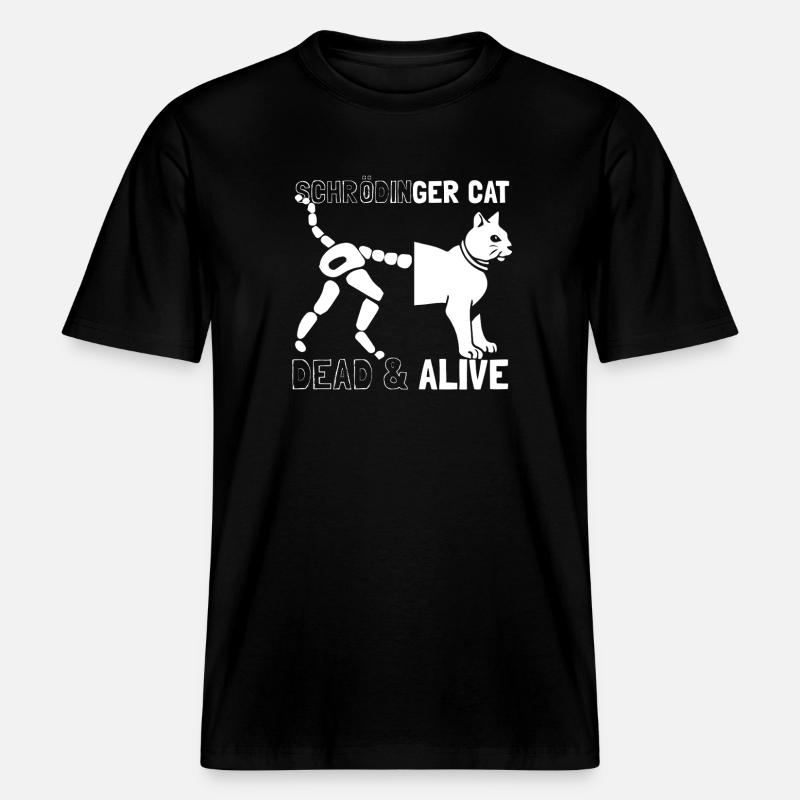 Le chat de Schrödinger -  T-shirt unisexe RELAXED FIT en coton bio - noir