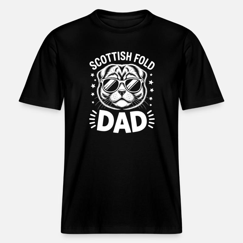 Cadeau Fold écossais Chats pliants écossais -  T-shirt unisexe RELAXED FIT en coton bio - noir