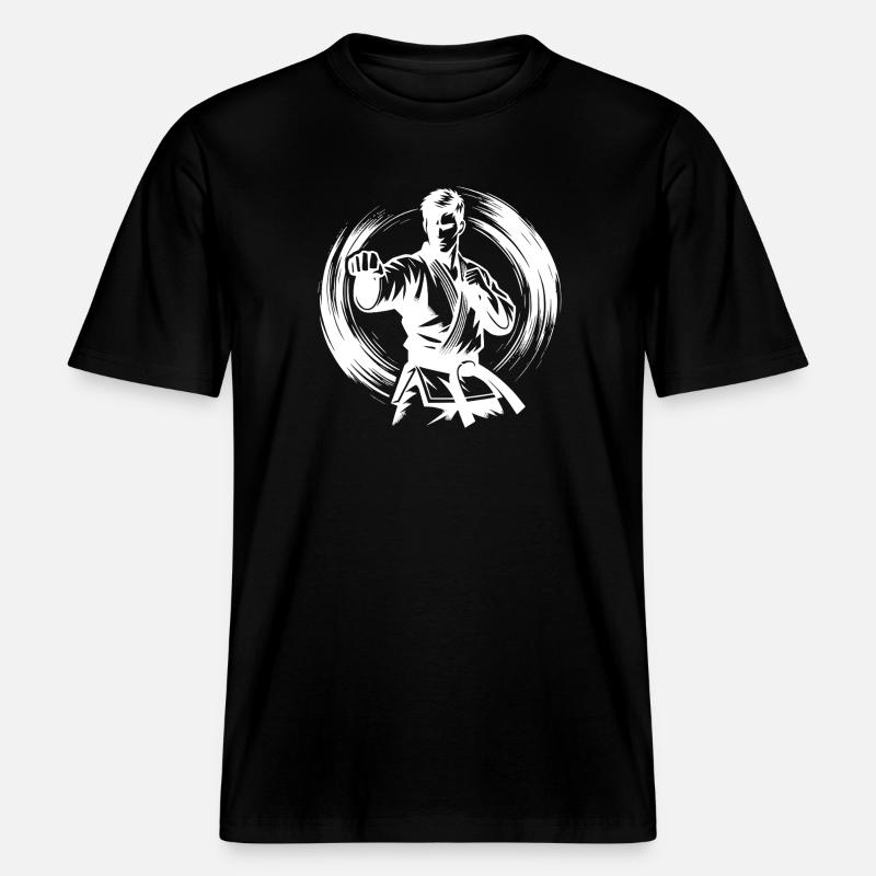 Dynamische Kampfpose Perfekte Karate Silhouette -  RELAXED FIT Unisex Organic T-Shirt - Schwarz
