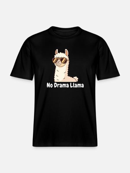 No Drama Llama Sunglasses - RELAXED FIT Unisex Organic T-Shirt - black