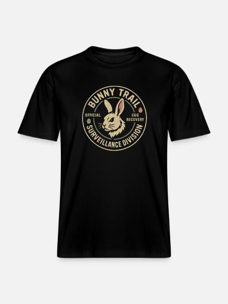 Rabbit Path Surveillance Department Funny Easter -  RELAXED FIT Unisex Organic T-Shirt - black