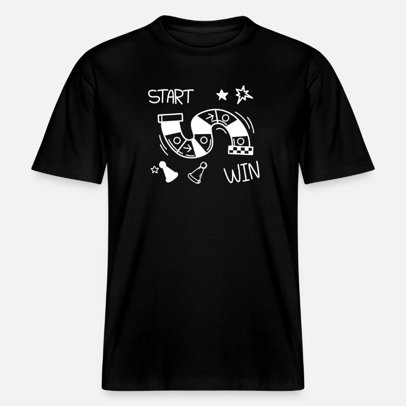 Start Win Arcade Board Game - RELAXED FIT Unisex Organic T-Shirt - black