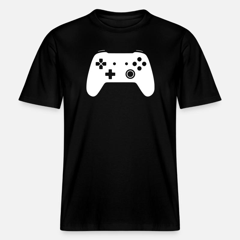 Modernes Gamepad Controller Zocken Vektor -  RELAXED FIT Unisex Organic T-Shirt - Schwarz