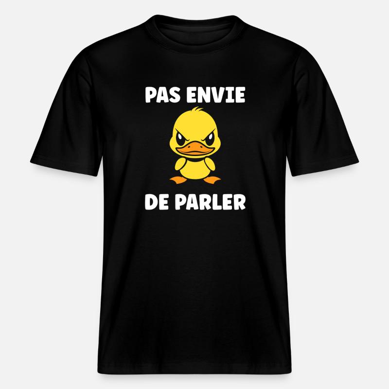 Grumpy Duck – Nicht bereit zu reden -  RELAXED FIT Unisex Organic T-Shirt - Schwarz