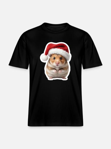 Doux Hamster - Doux Noël -  T-shirt unisexe RELAXED FIT en coton bio - noir