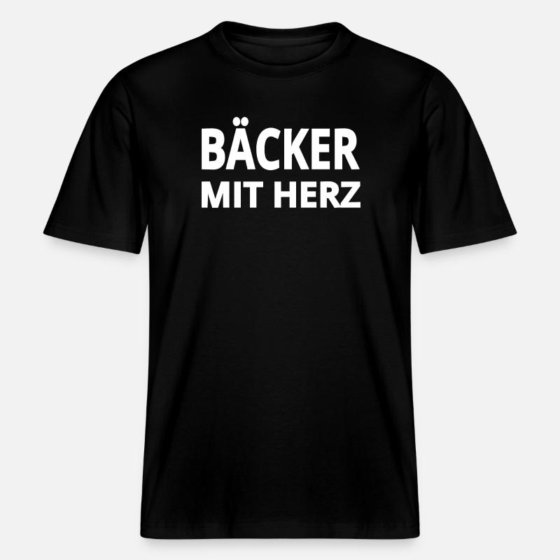 Bäcker -  RELAXED FIT Unisex Organic T-Shirt - Schwarz