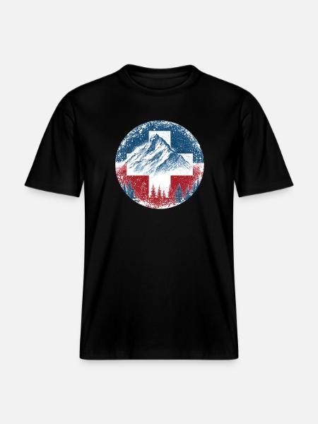 Schweiz-Swiss-Switzerland-Wintersport-Ski-Berge - RELAXED FIT Unisex Organic T-Shirt - black
