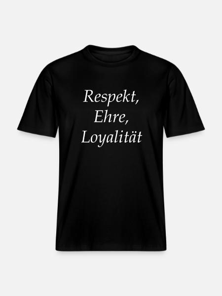 Devise Respect, Honneur Loyalty -  T-shirt unisexe RELAXED FIT en coton bio - noir