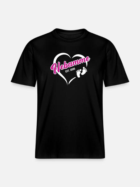 Hebamme 2026 Beruf Hebammenstudium Geburtshilfe - RELAXED FIT Unisex Organic T-Shirt - Schwarz