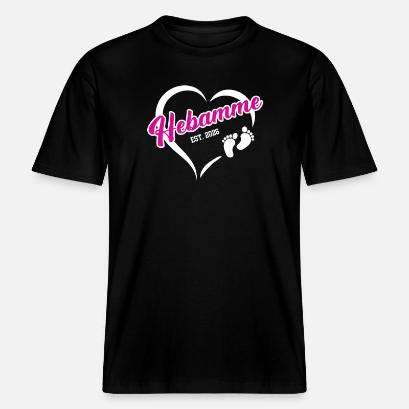 Hebamme 2026 Beruf Hebammenstudium Geburtshilfe -  RELAXED FIT Unisex Organic T-Shirt - Schwarz