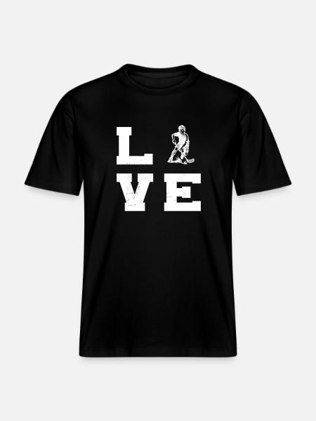 Iconisches Floorball Motiv -  RELAXED FIT Unisex Organic T-Shirt - Schwarz