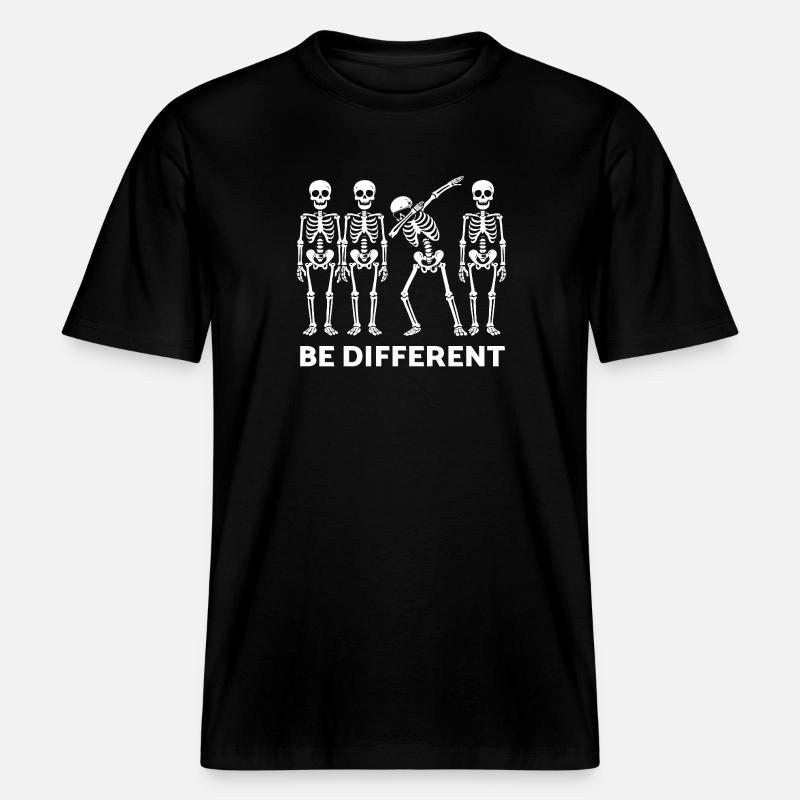 Be Different Skeleton Statement -  RELAXED FIT Unisex Organic T-Shirt - Schwarz